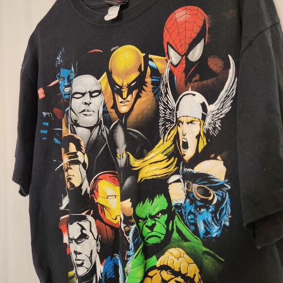 MAD ENGINE x MARVEL COMICS VTG Black Multi Large Front Hit T Shirt Mens Large L - Picture 8 of 9